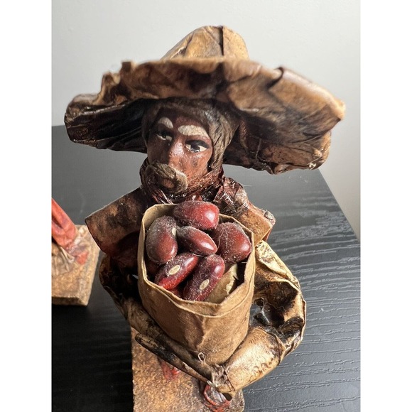 Lot Of 3- VINTAGE ANTIQUE PAPER MACHE MEXICAN DOLLS FIGURES - Folk Art - Picture 10 of 16